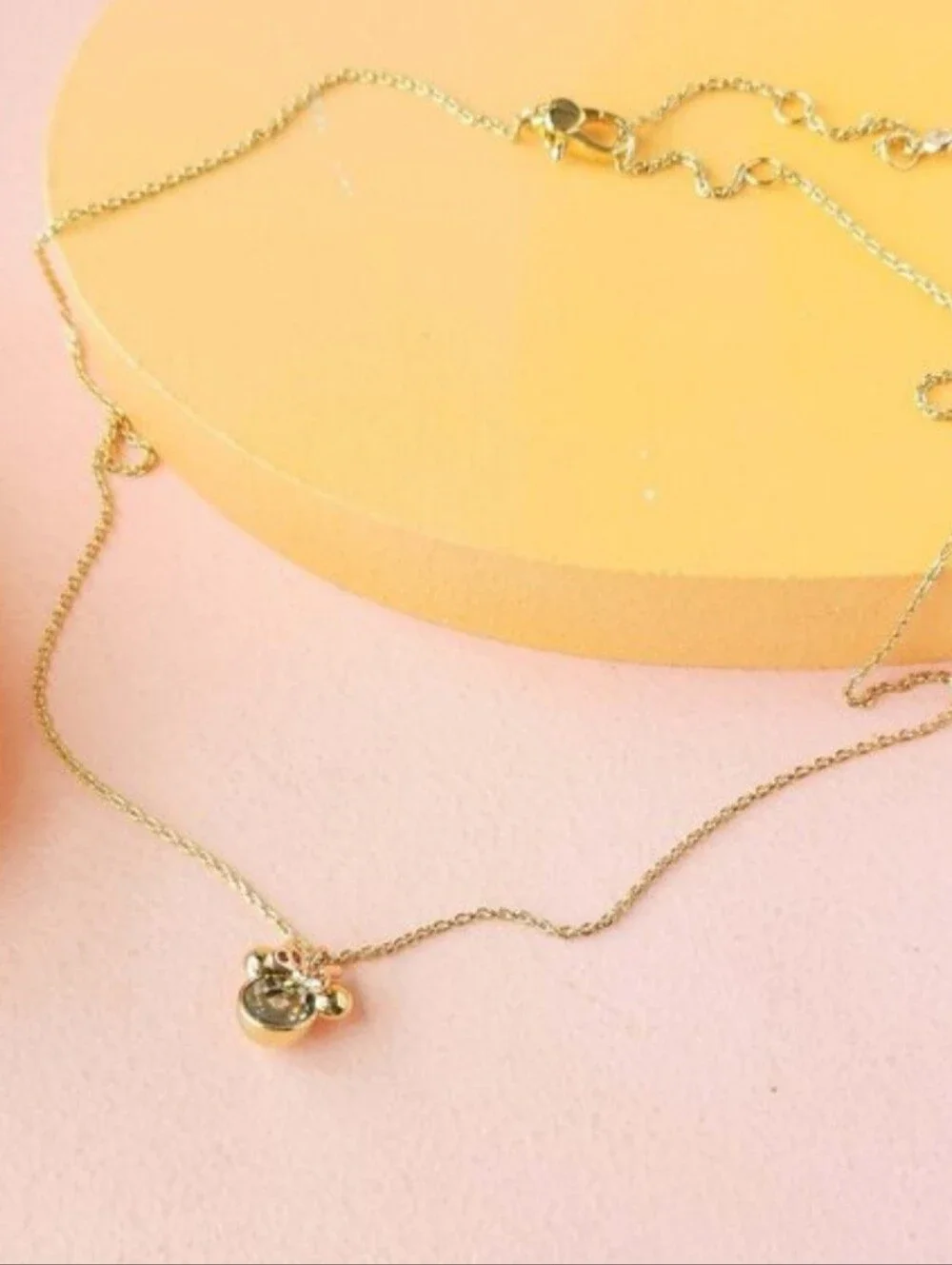 Kate Spade Minnie Gold Tone Necklace with Green Crystal Pendant